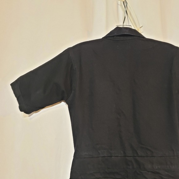 Nasty Gal Size 10 Black Short Sleeve Utility Jumpsuit 100% Cotton - Picture 4 of 9
